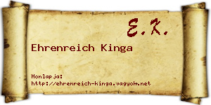 Ehrenreich Kinga névjegykártya
